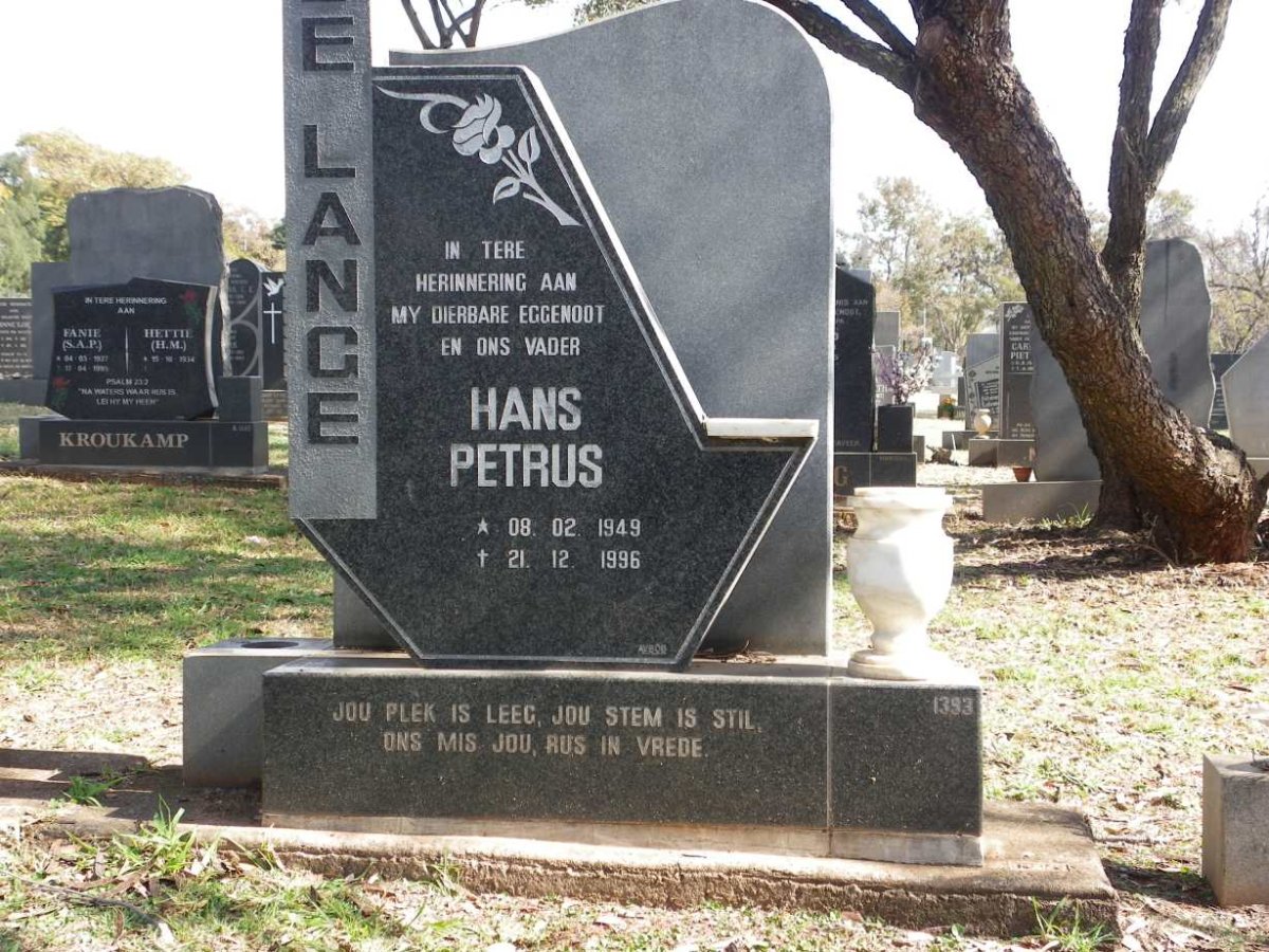 LANGE Hans Petrus, de 1949-1996