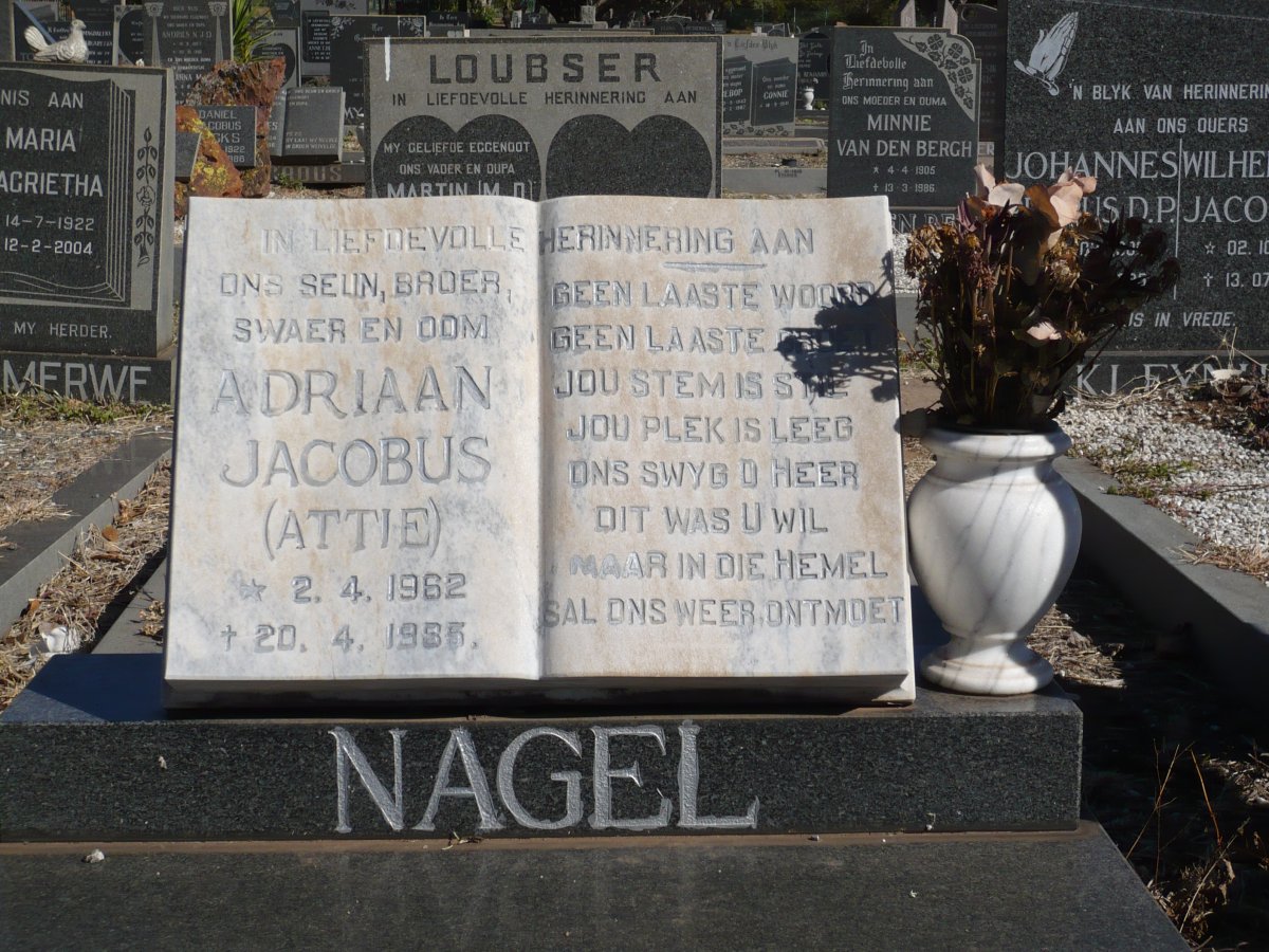 NAGEL Adriaan Jacobus 1962-1985