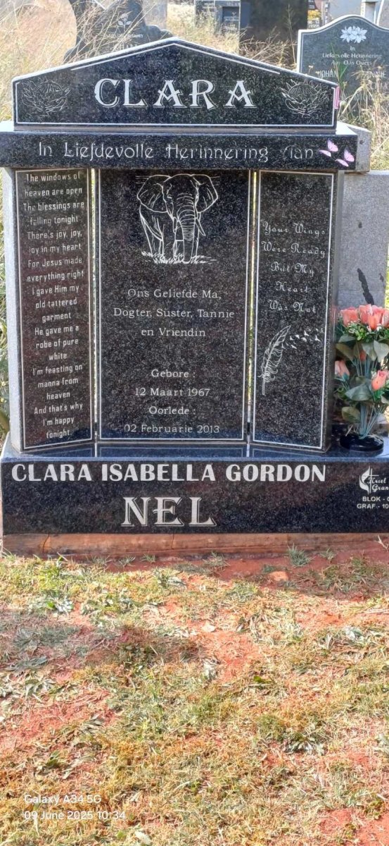 NEL Clara Isabella Gordon 1967-2013