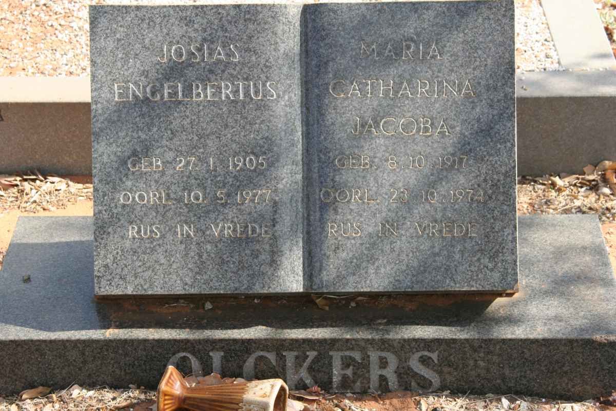 OLCKERS Josias Engelbertus 1905-1977 &amp; Maria Catharina Jacoba 1917-1974