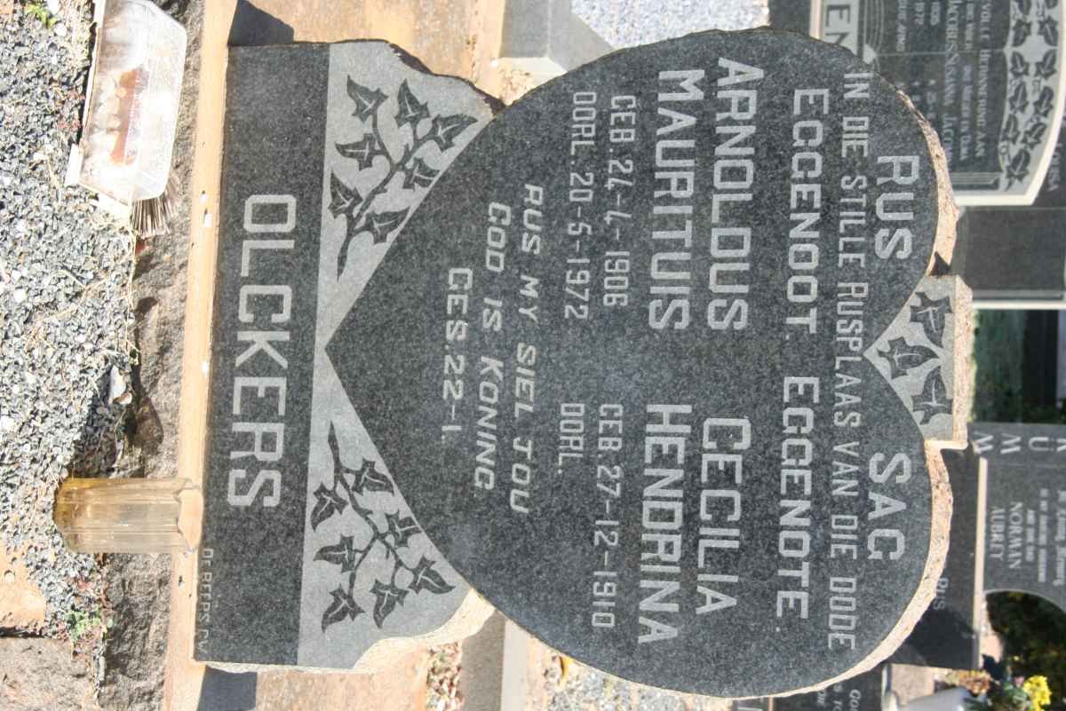 OLCKERS Arnoldus Mauritius 1906-1972 &amp; Cecilia Hendrina 1910-