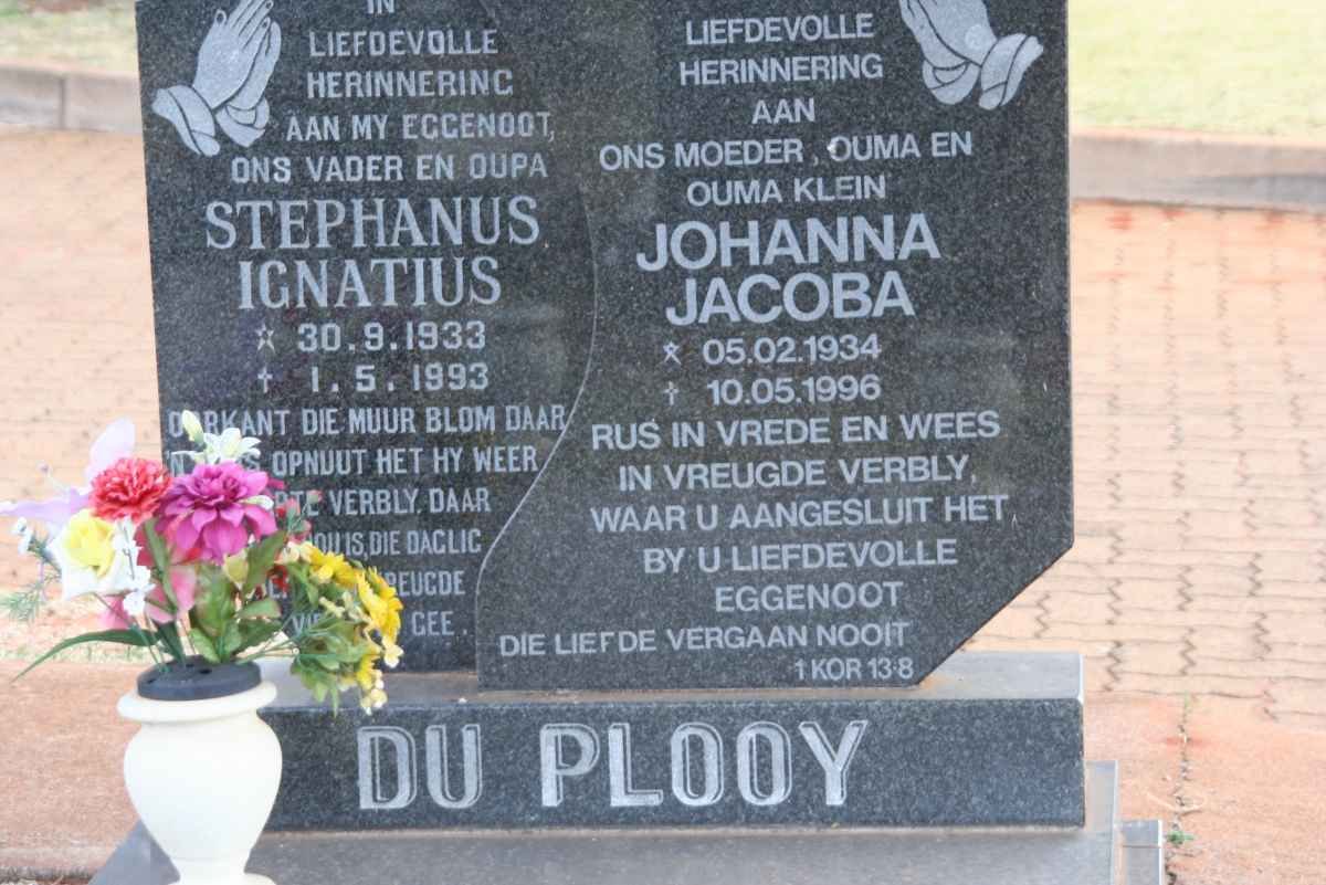 PLOOY Stephanus Ignatius, du 1933-1993 &amp; Johanna Jacoba 1934-1996