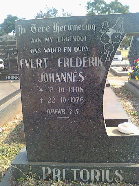 PRETORIUS Evert Frederik Johannes 1908-1976
