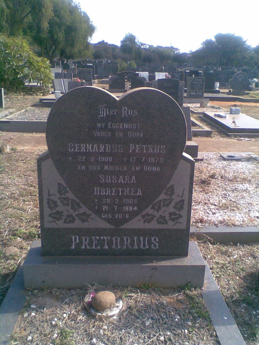 PRETORIUS Gerhardus Petrus 1900-1979 &amp; Susara Dorethea 1906-1994