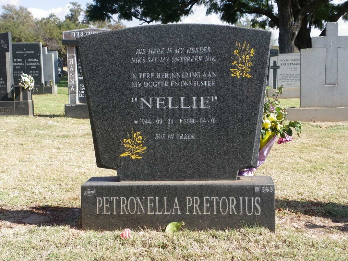PRETORIUS Petronella 1944-2001