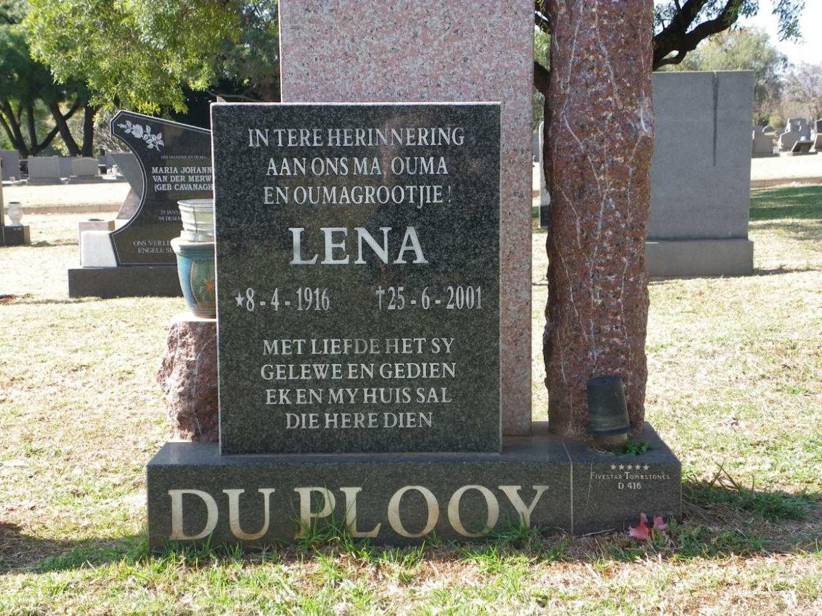 PLOOY Lena, du 1916-2001