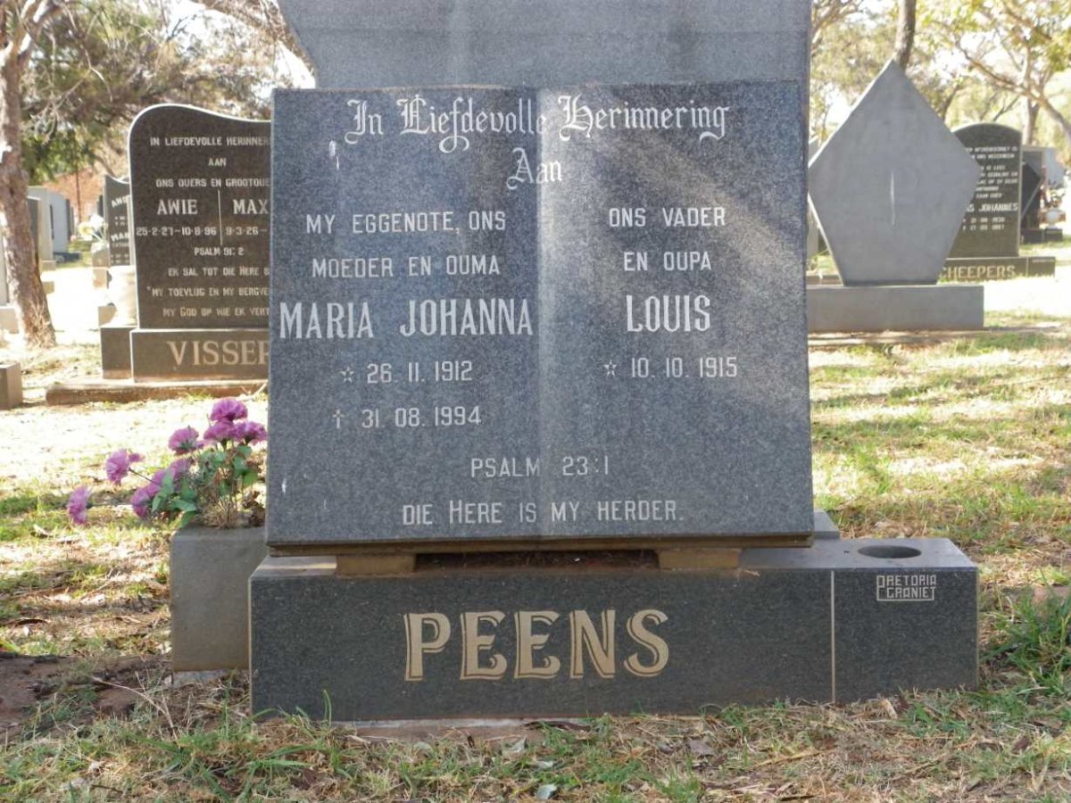PEENS Louis 1915- &amp; Maria Johanna 1912-1994
