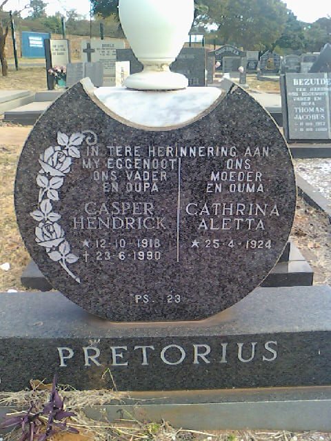 PRETORIUS Casper Hendrik 1918-1990 &amp; Cathrina Aletta 1924-