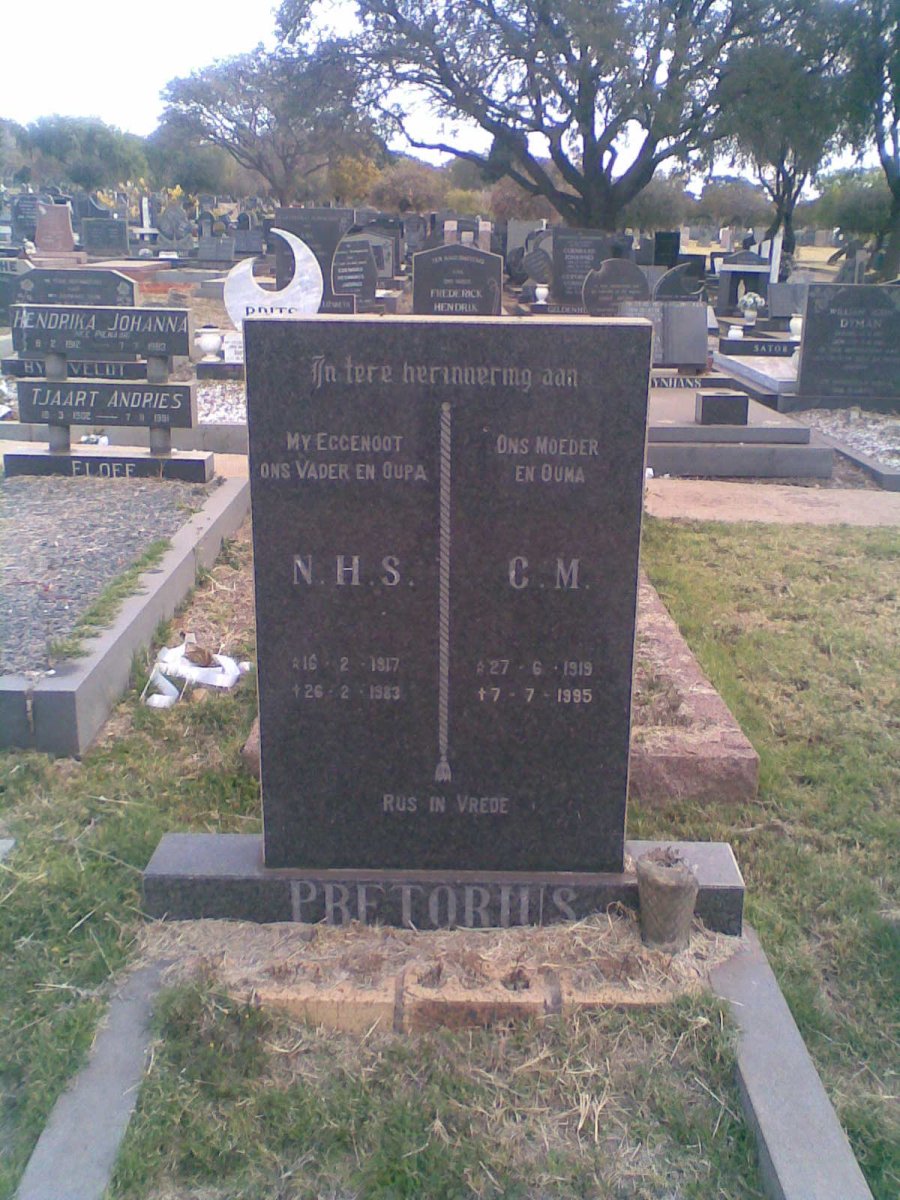 PRETORIUS N.H.S. 1917-1983 &amp; C.M. 1919-1995