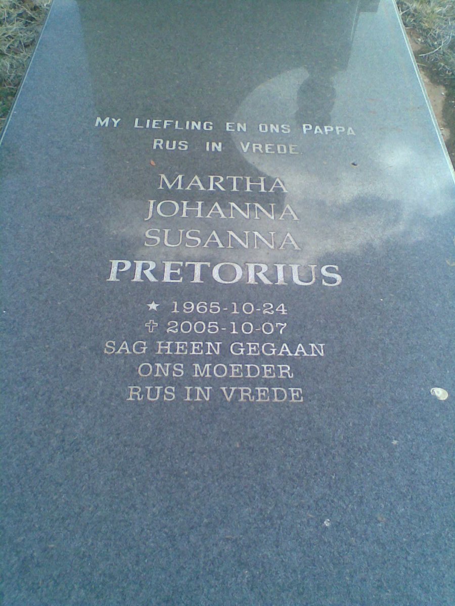 PRETORIUS Martha Johanna Susanna 1965-2006