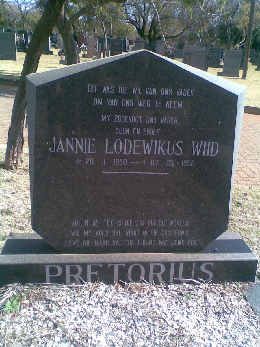 PRETORIUS Jannie Lodewikus Wiid 1950-1992