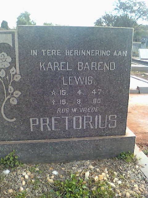 PRETORIUS Karel Barend Lewis 1947-1980