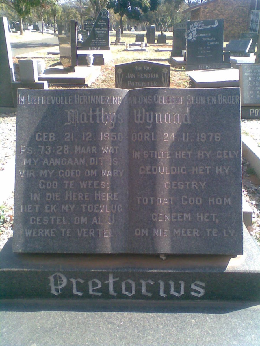 PRETORIUS Matthys Wynand 1950-1976