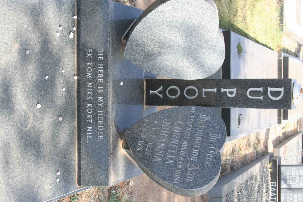 PLOOY Cornelia Johanna, du 1927-1991