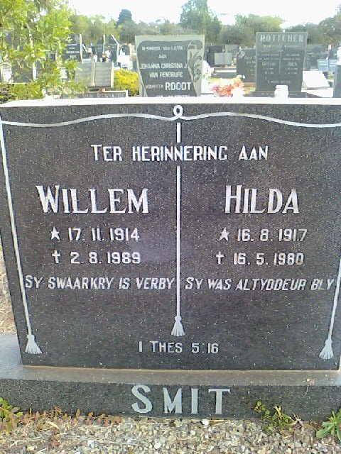 SMIT Willem 1914-1989 &amp; Hilda 1917-1980