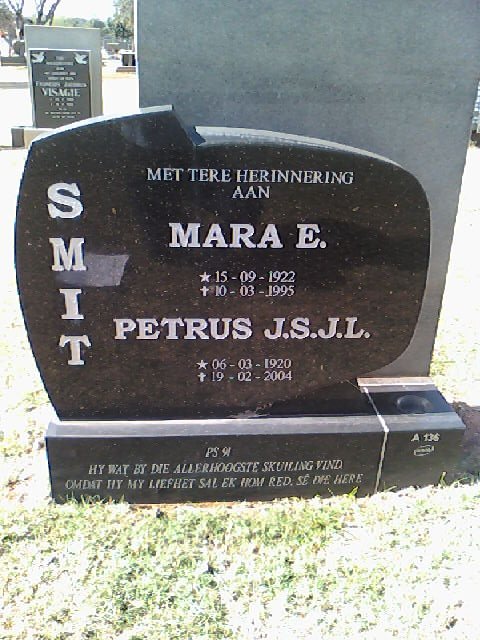 SMIT Petrus J.S.J.L. 1920-2004 &amp; Mara E. 1922-1995