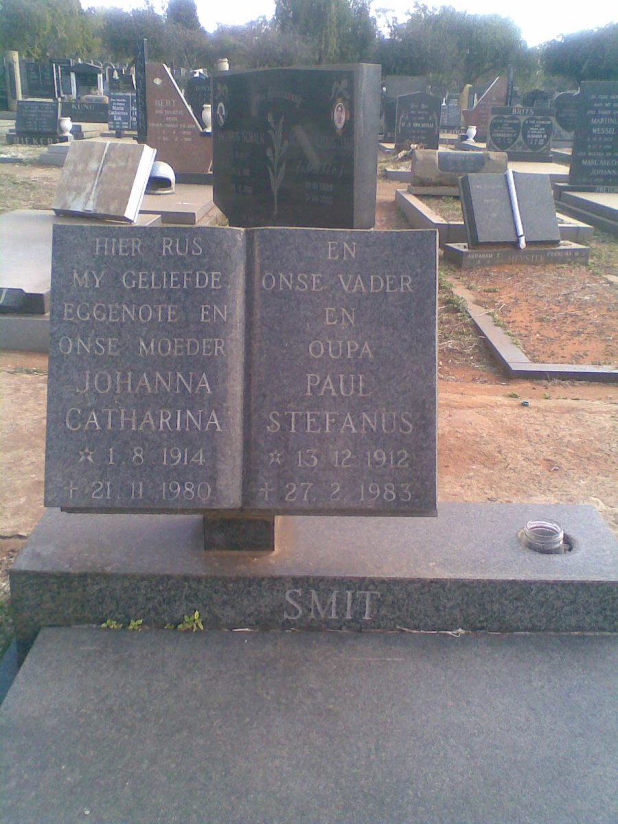 SMIT Paul Stefanus 1912-1983 &amp; Johanna Catharina 1914-1980