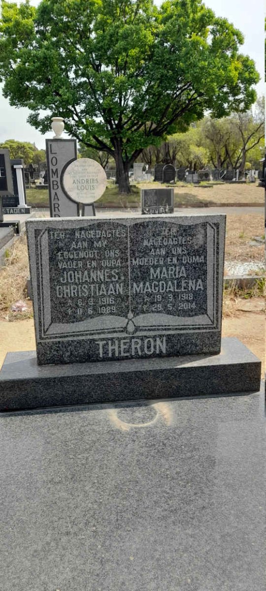 THERON Johannes Christiaan 1916-1989 &amp; Maria Magdalena 1918-2014