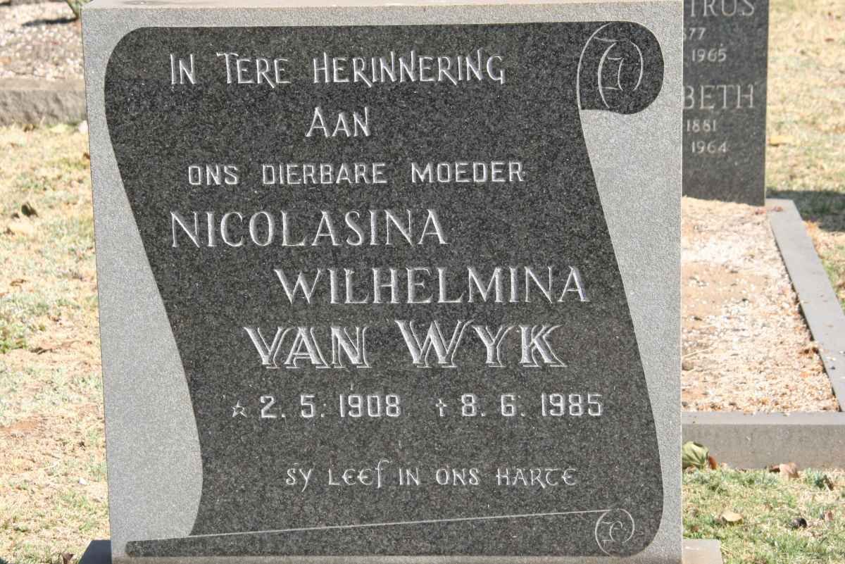WYK Nicolasina Wilhelmina, van 1908-1985