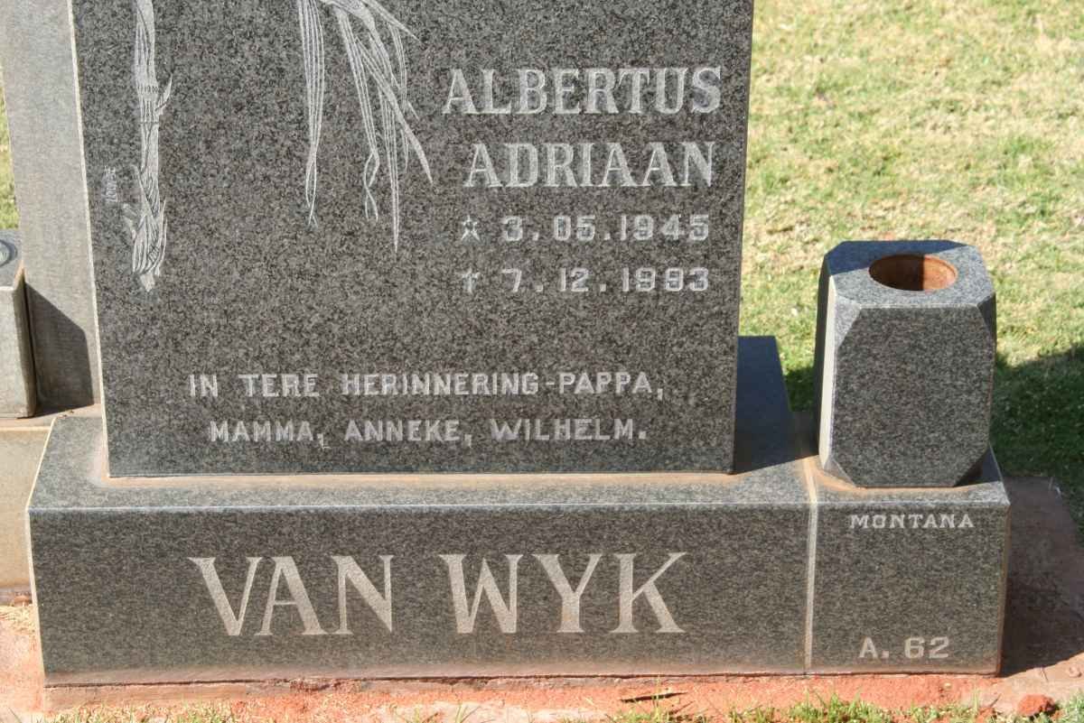WYK Albertus Adriaan, van 1945-1993