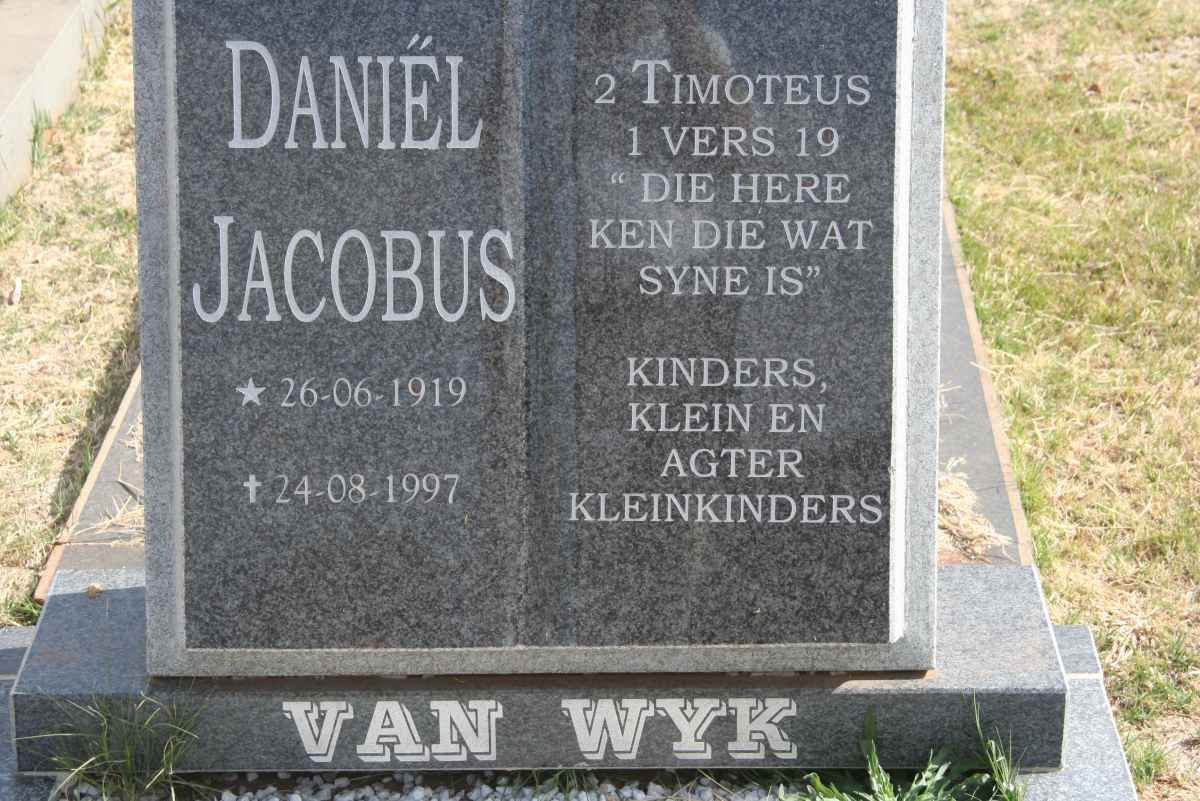 WYK Daniel Jacobus, van 1919-1997