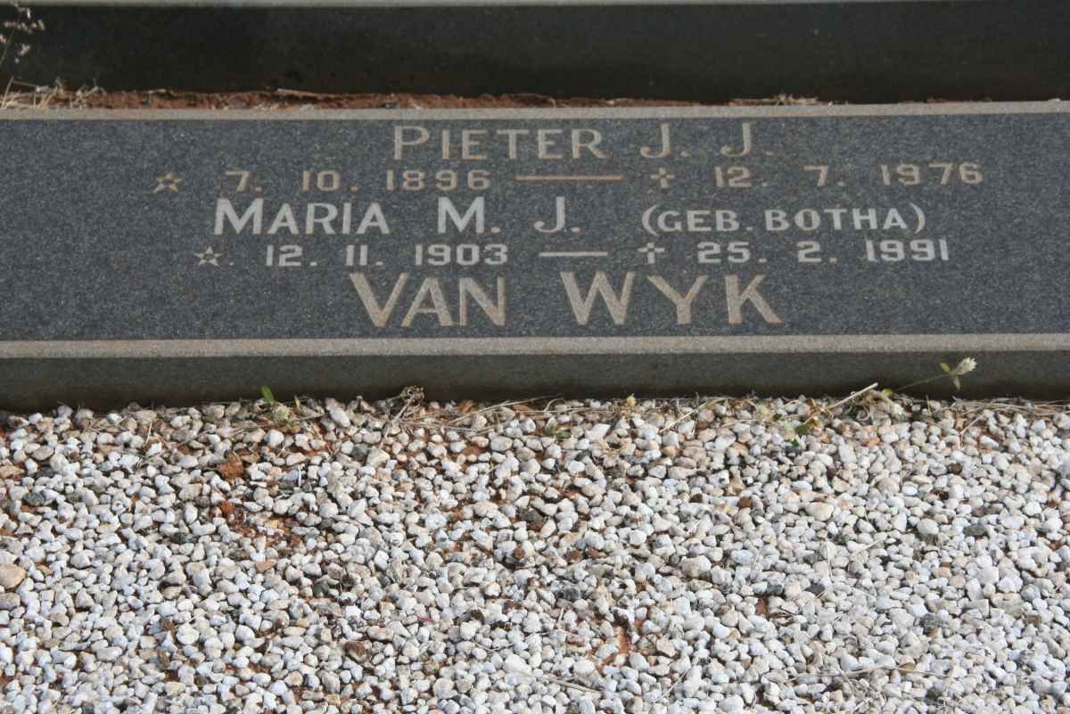 WYK Pieter J.J., van 1896-1976 &amp; Maria M.J. BOTHA 1903-1991