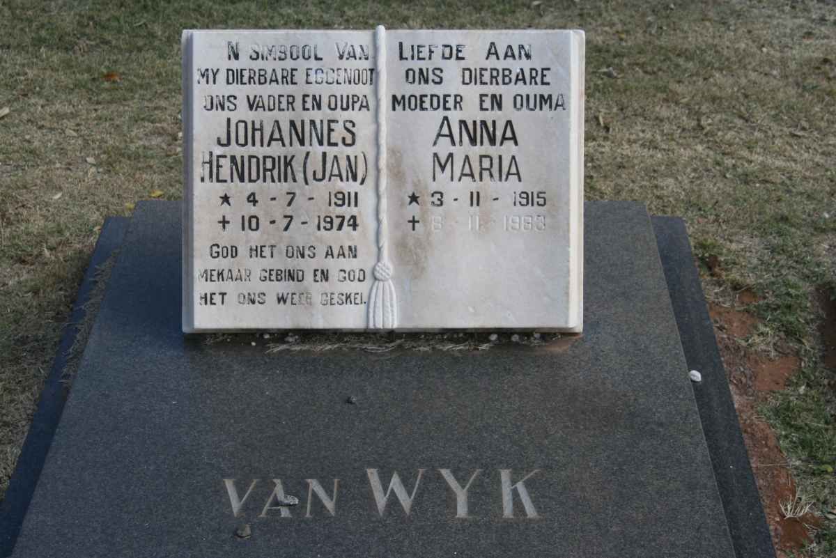 WYK Johannes Hendrik, van 1911-1974 &amp; Anna Maria 1915-198?