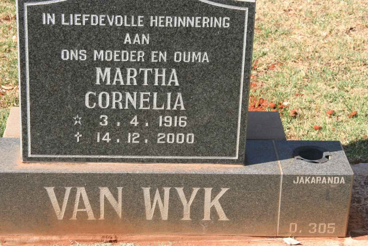 WYK Martha Cornelia, van 1916-2000