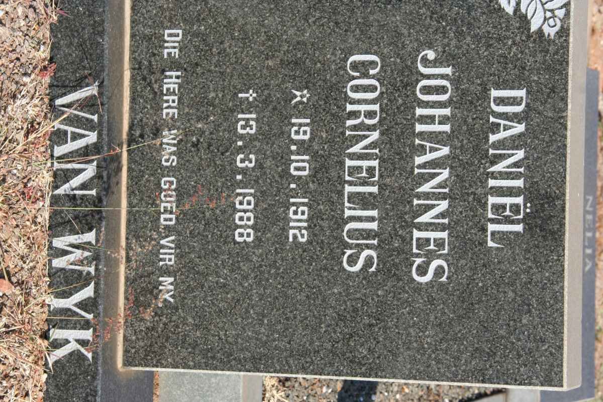 WYK Daniel Johannes Cornelius, van 1912-1988