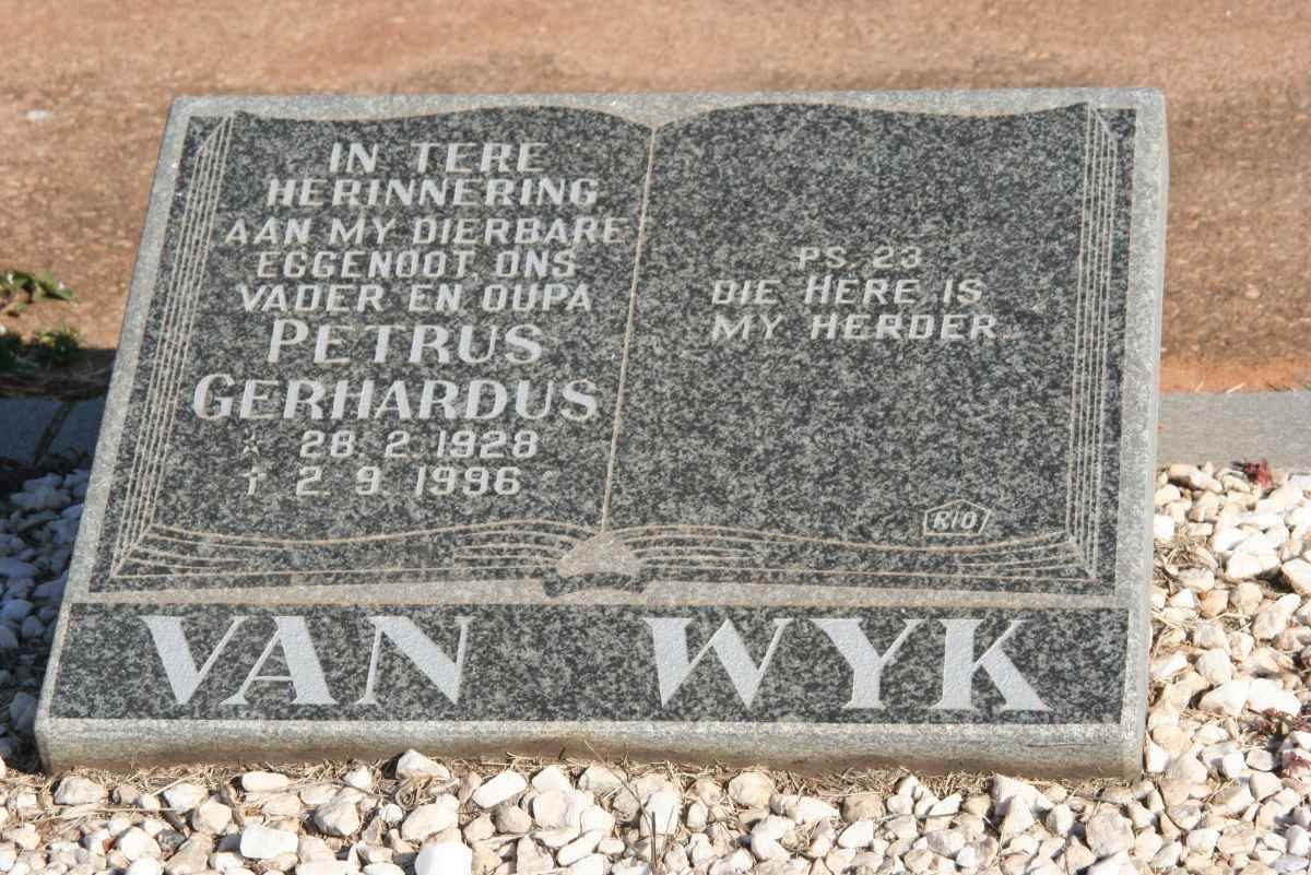 WYK Petrus Gerhardus, van 1928-1996