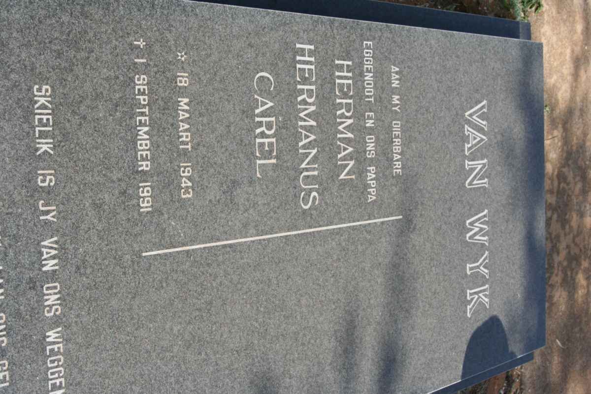 WYK Herman Hermanus Carel, van 1943-1991