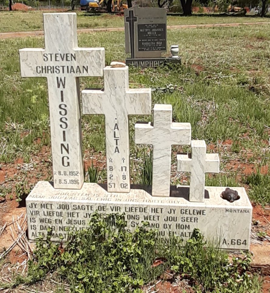 WISSING Steven Christiaan 1952-1996 &amp; Alta 1957-2002