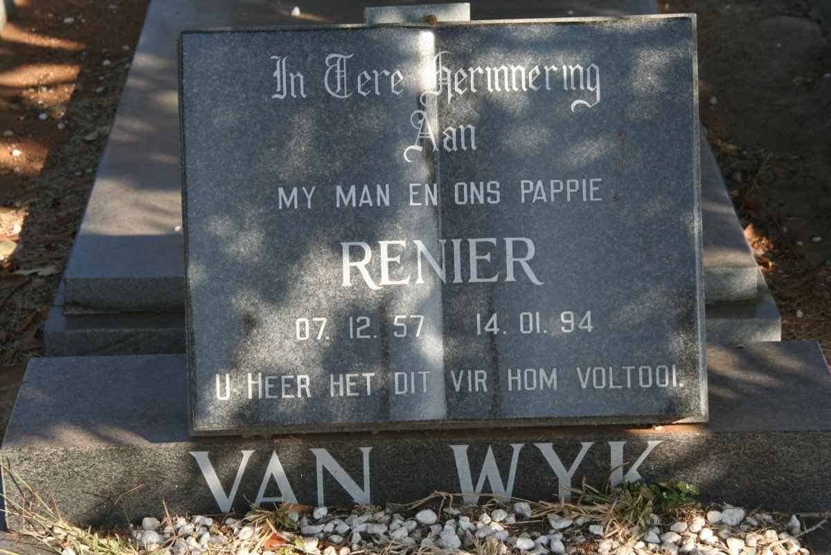 WYK Renier, van 1957-1994