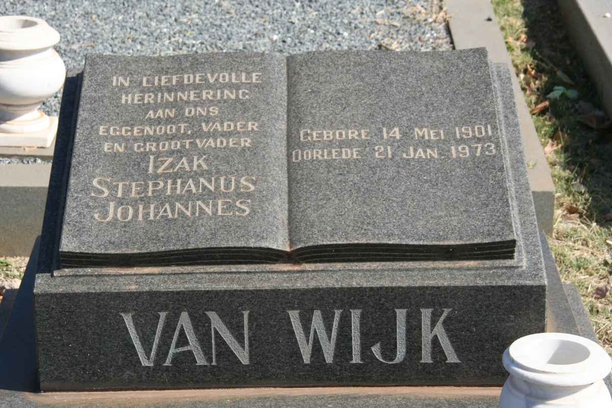 WIJK Izak Stephanus Johannes, van 1901-1973