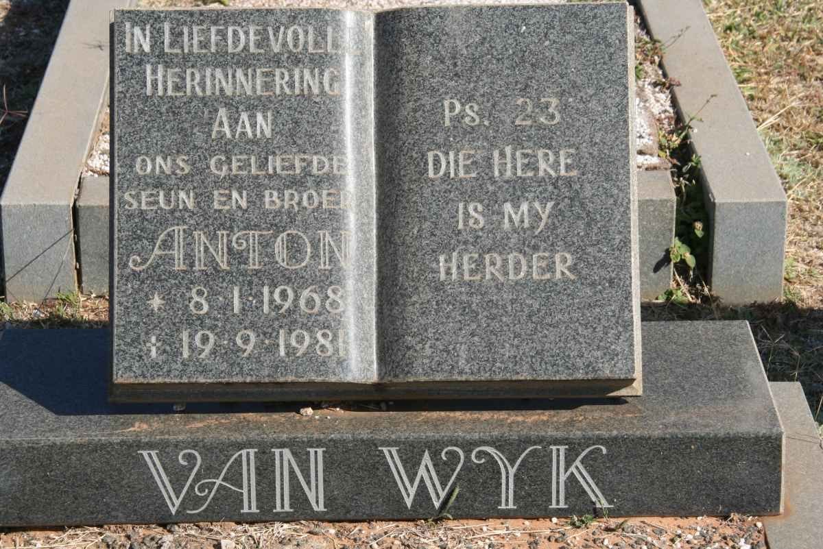 WYK Anton, van 1968-1981