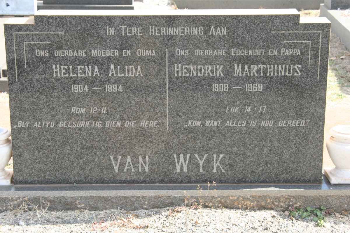 WYK Hendrik Marthinus, van 1908-1968 &amp; Helena Alida 1904-1994