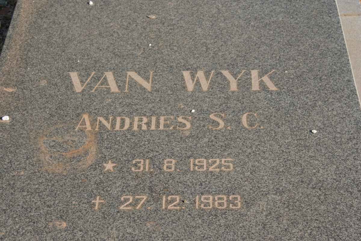 WYK Andries S.C., van 1925-1983