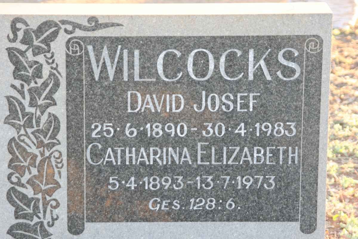 WILCOCKS David Josef 1890-1983 &amp; Catharina Elizabeth 1893-1973