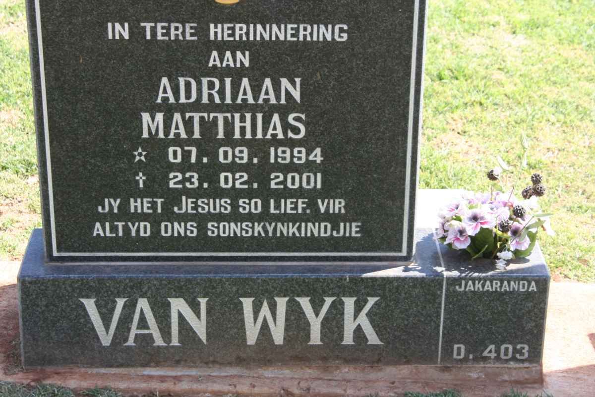 WYK Adriaan Matthias, van 1994-2001