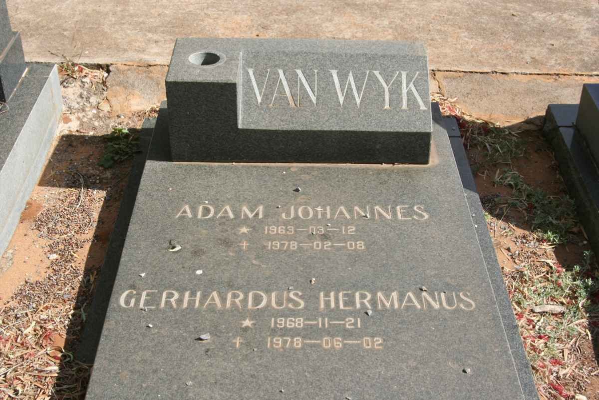 WYK Adam Johannes, van 1963-1978 :: VAN WYK Gerhardus Hermanus 1968-1978