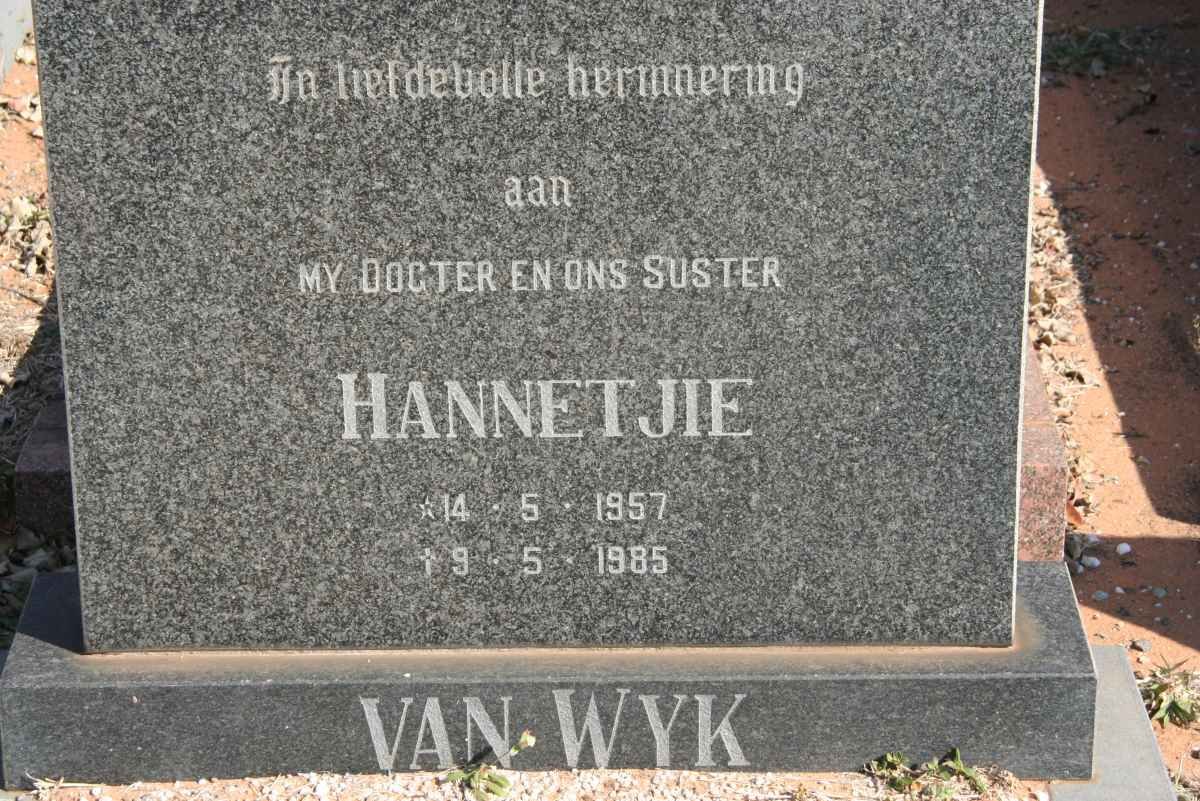 WYK Hannetjie, van 1957-1985