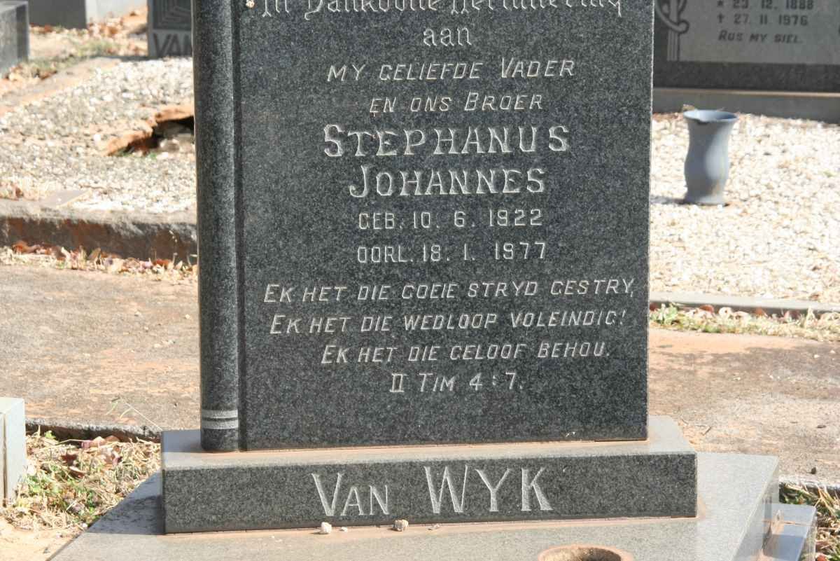 WYK Stephanus Johannes, van 1922-1977