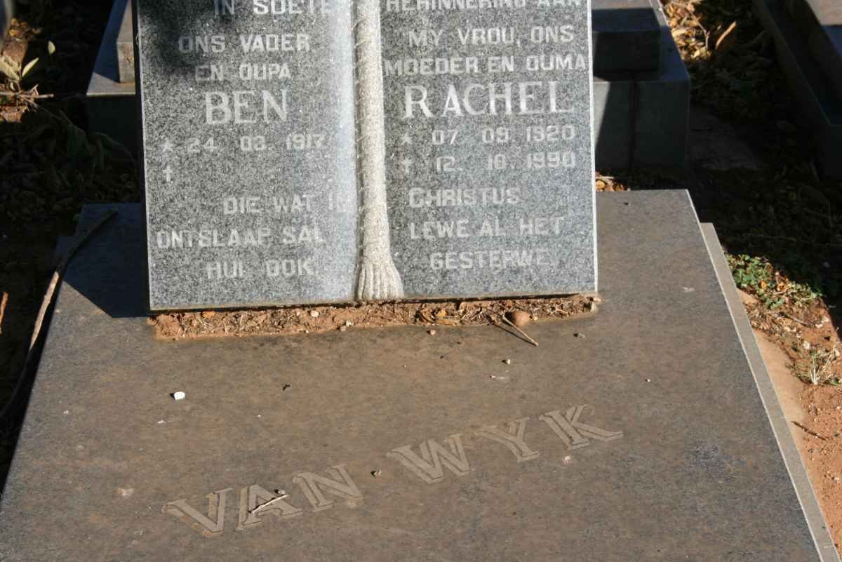 WYK Ben, van 1917- &amp; Rachel 1920-1990