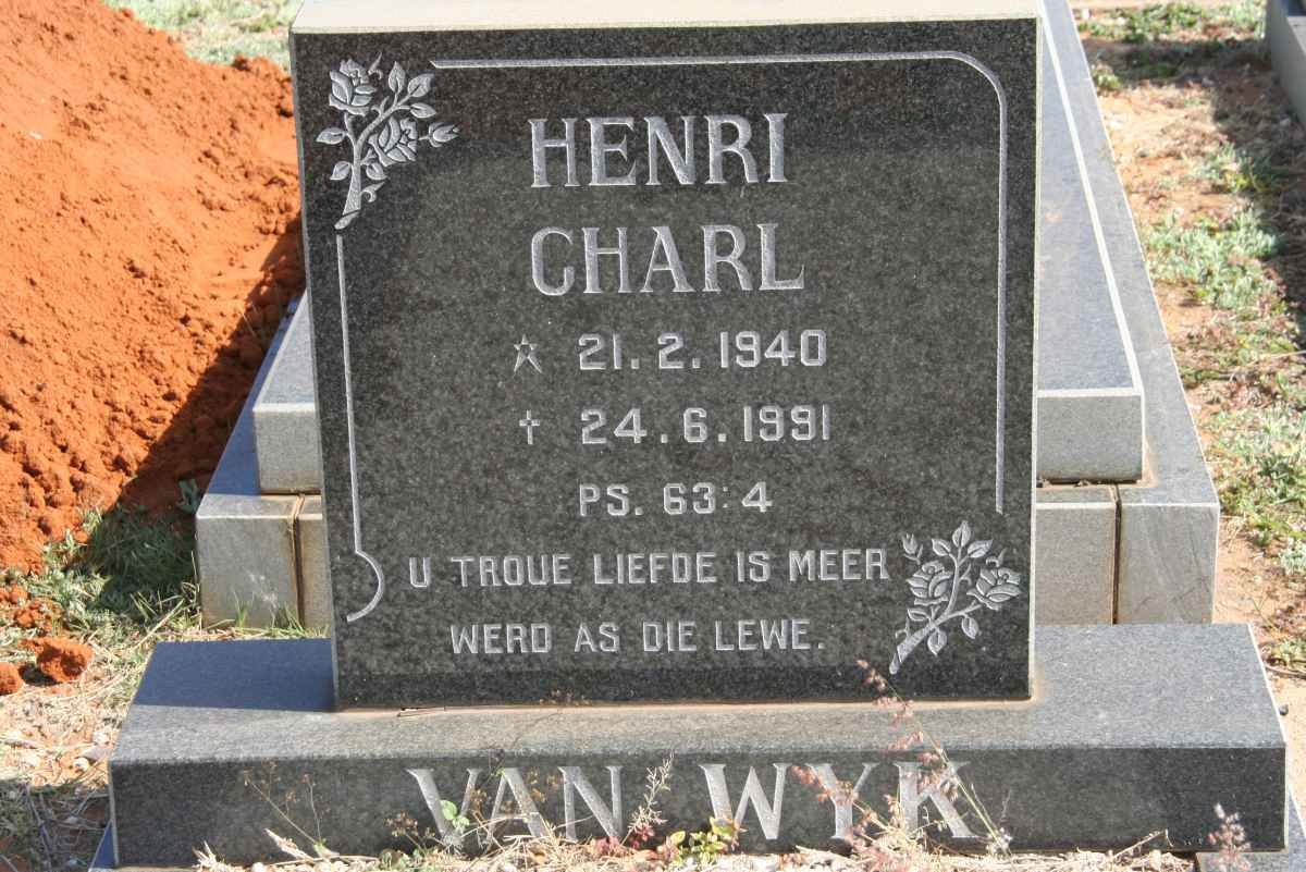 WYK Henri Charl, van 1940-1991