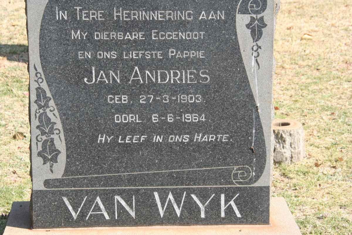 WYK Jan Andries, van 1903-1964