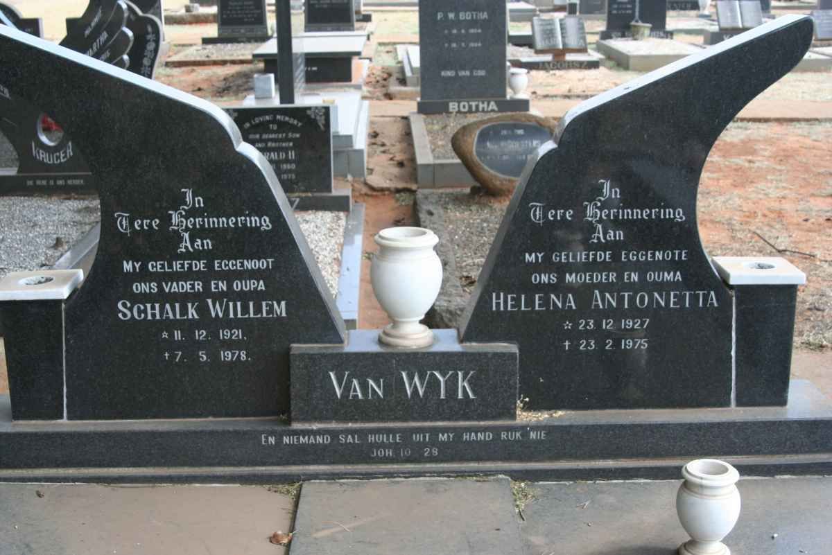WYK Schalk Willem, van 1921-1978 &amp; Helena Antonetta 1927-1975