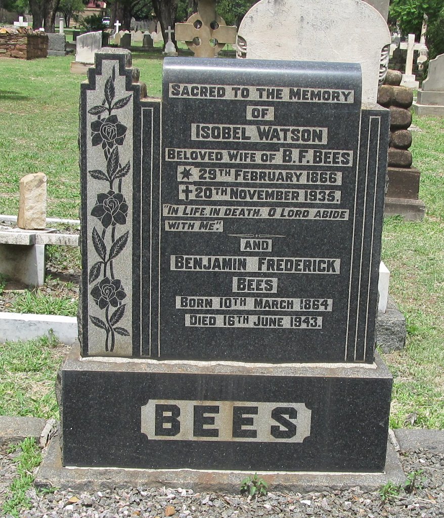BEES Benjamin Frederick 1864-1943 &amp; Isobel WATSON 1866-1935