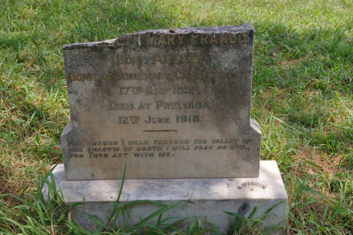 FRANCIS Elizabeth Mary Francis nee ALLEN 1852-1918