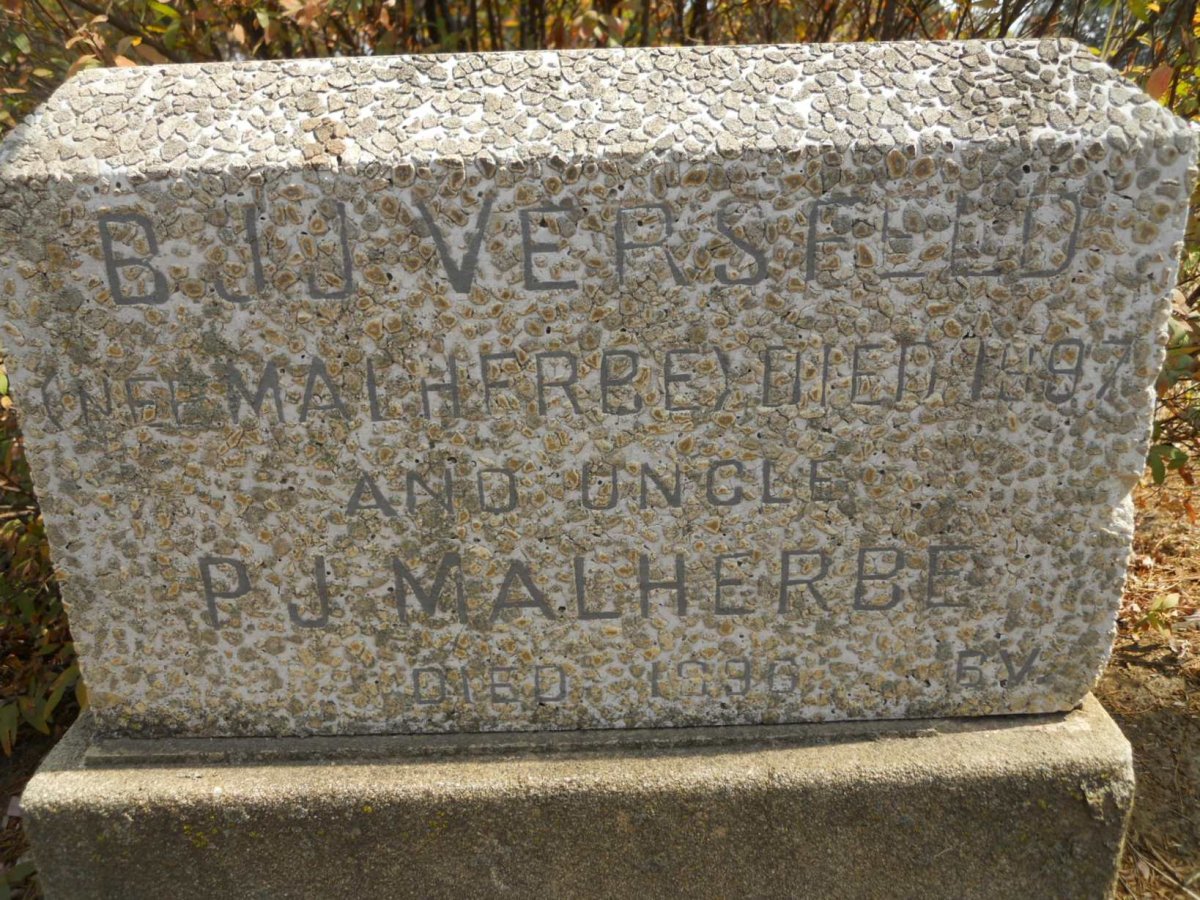MALHERBE P.J. -1996 :: VERSFELD B.J.J. nee MALHERBE -1997