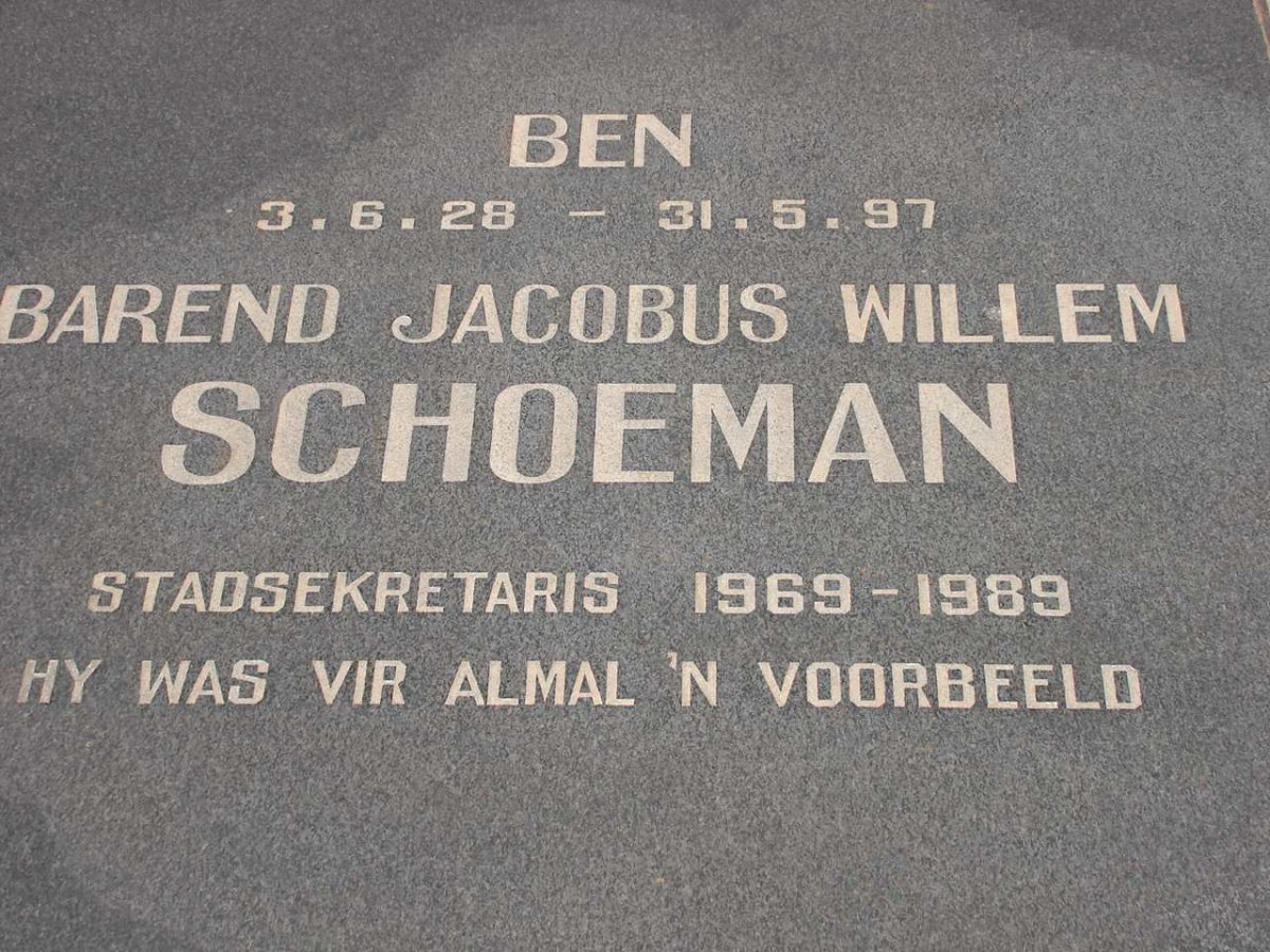 SCHOEMAN Barend Jacobus Willem 1928-1997
